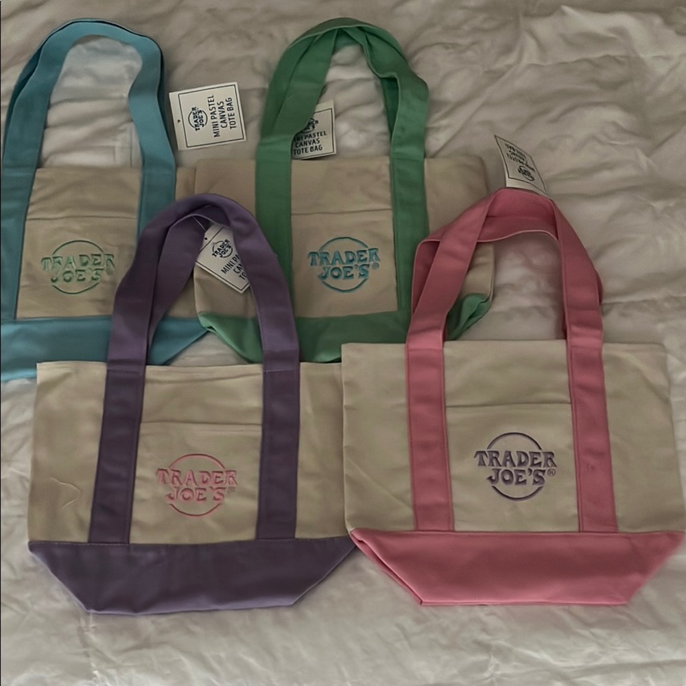 Pastel Canvas Trader Joe’s Tote Bag Set